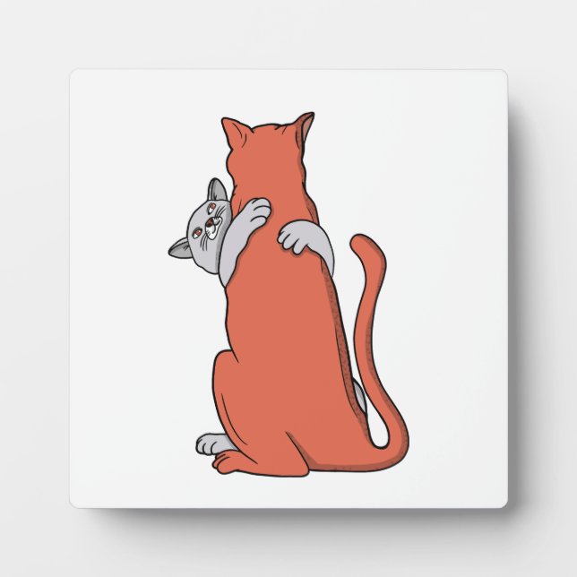 Plaque Photo Deux chats s'unissent en amitié (Devant)