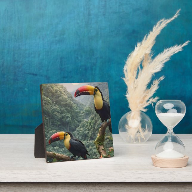 Plaque Photo Deux Oiseaux Toucans Tropicaux, (Insitu)