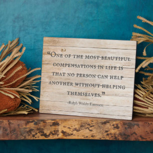 Plaque Photo Devis d'aide Emerson   Bois rustique