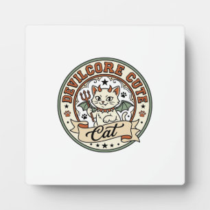 Plaque Photo Diablotin mignon Devilcore Chat mignon Vintage Vec