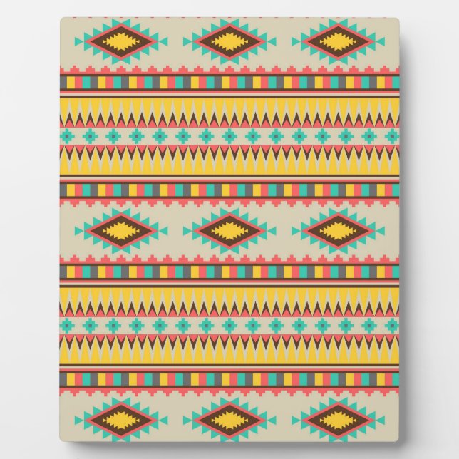 Plaque Photo Diamants amérindiens de la tribu aztèque colorée (Devant)