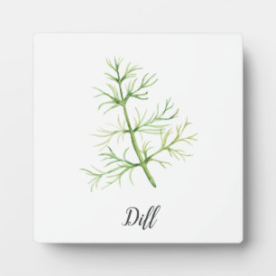 Plaque Photo Dill Herb Watercolor Illustration