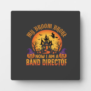 Plaque Photo Directeur de groupe de Halloween Balai de sorcière