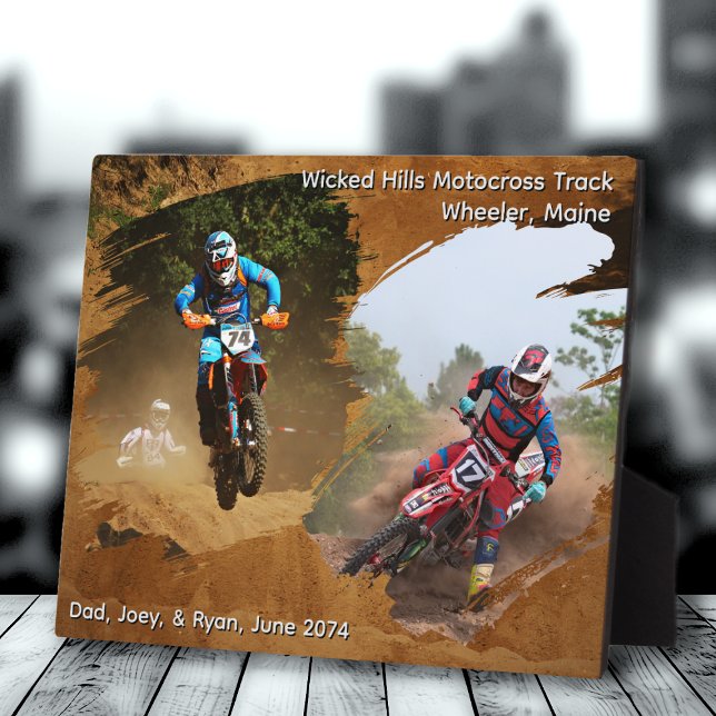 Plaque Photo Dirt Bike équitation Motocross Photo Keepsaké (Créateur téléchargé)