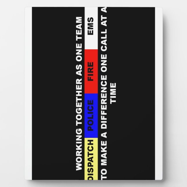 Plaque Photo Disposition, police, incendie, EMS (Devant)