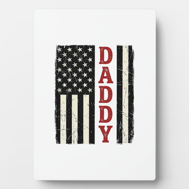 Plaque Photo Distressed Daddy American Flag Shirt Design_1 (Devant)