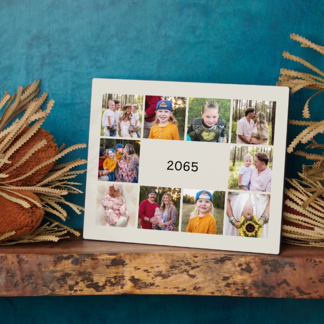 Plaque Photo Dix photos neutres Collage année en revue (Côté)