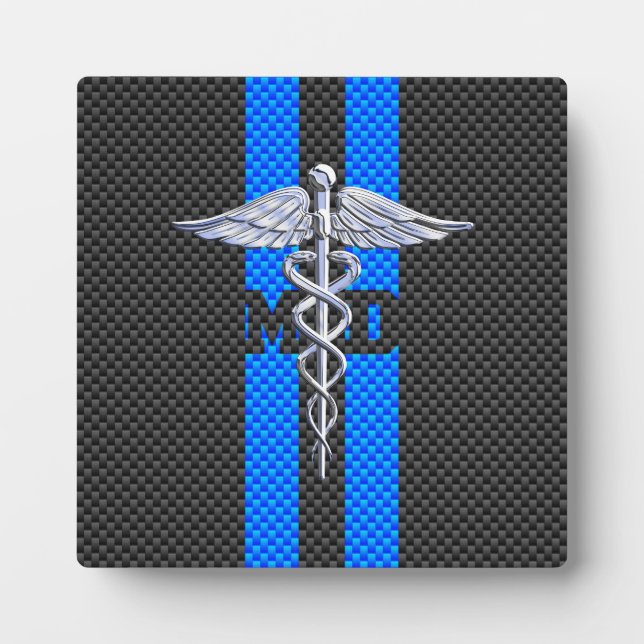 Plaque Photo Docteur en médecine MD Caduceus sur impression en  (Devant)