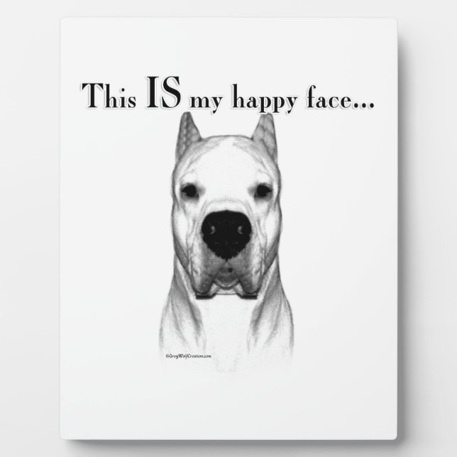 Plaque Photo Dogo Argentino Joyeux Visage (Devant)