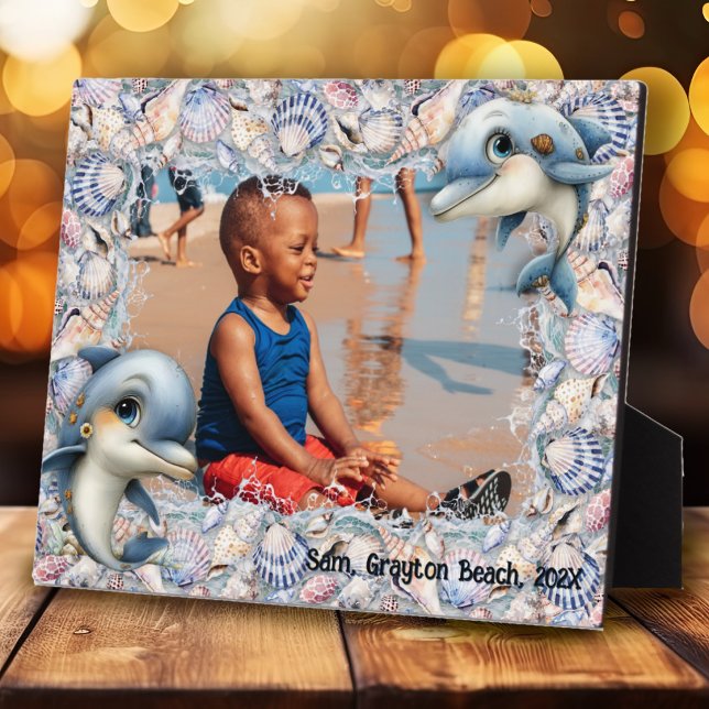 Plaque Photo Dolphins and Seashells Kids Photo Frame (Créateur téléchargé)