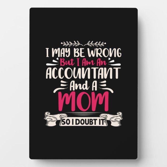 Plaque Photo Don comptable | Accoutant Et Maman (Devant)