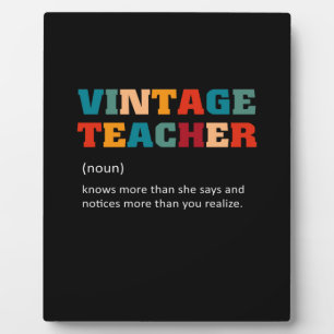 Plaque Photo Don de l'enseignant Enseignant Vintage