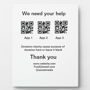 Plaque Photo Donation Collection conseil pot ajouter votre q r