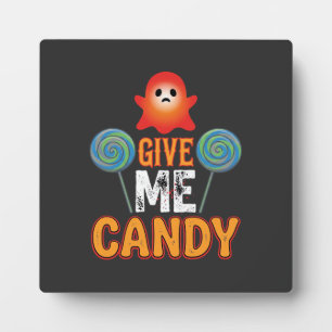 Plaque Photo Donnez-moi des bonbons Halloween Fantôme_1