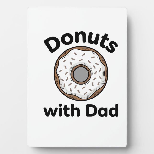 Plaque Photo Donuts avec Papa Conception de chemise de beignet  (Devant)