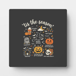 Plaque Photo Doodle de Halloween C'est la saison design sorcièr