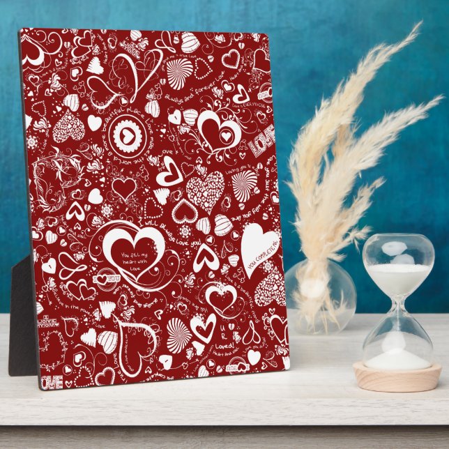 Plaque Photo Doodles d'amour du coeur (Côté)