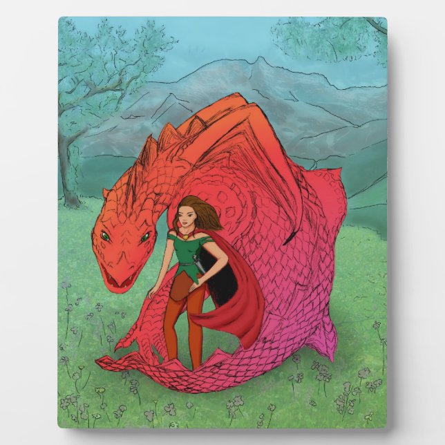 Plaque Photo Dragon Bébé Rouge (Devant)