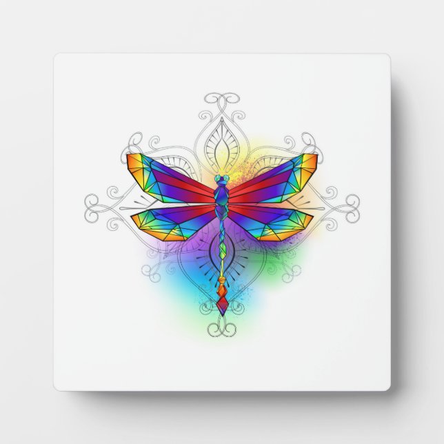 Plaque Photo Dragonfly en arc-en-ciel (Devant)