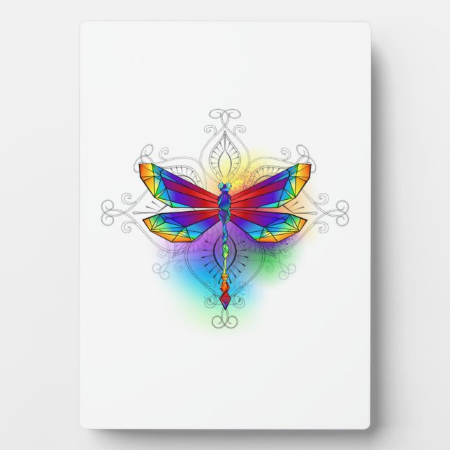 Plaque Photo Dragonfly en arc-en-ciel (Devant)