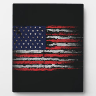 Plaque Photo drapeau américain grunge