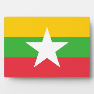 Plaque Photo Drapeau birman ; Myanmar