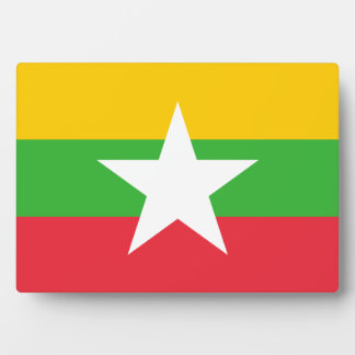 Plaque Photo Drapeau birman ; Myanmar