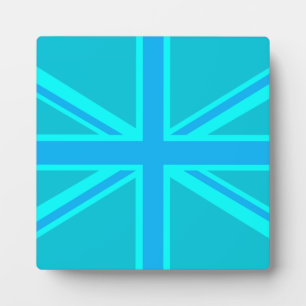 Plaque Photo Drapeau britannique Turquoise Union Jack