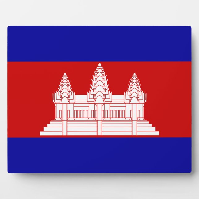 Plaque Photo Drapeau cambodgien (Devant)