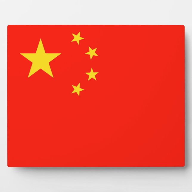 Plaque Photo Drapeau Chine - Haute qualité (Devant)