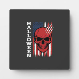 Plaque Photo Drapeau crâne Halloween Vector Design_1