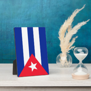 Plaque Photo Drapeau Cuba
