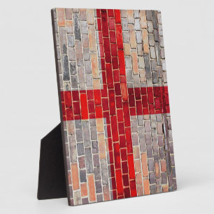 Plaque Photo Drapeau d'Angleterre sur un mur en brique