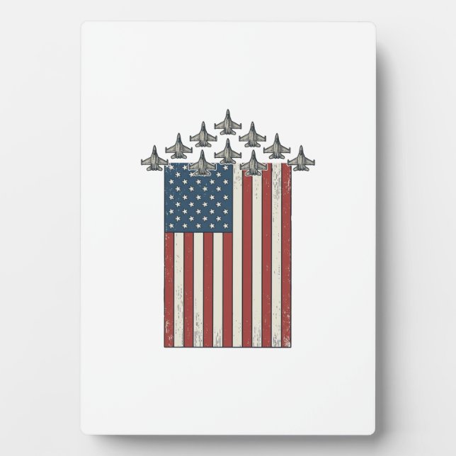 Plaque Photo Drapeau de jet de combattant patriotique dessin de (Devant)
