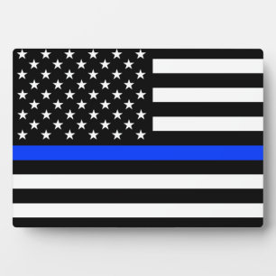 Plaque Photo Drapeau de la police Thin Blue Line