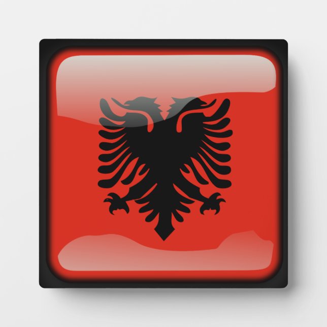Plaque Photo Drapeau de l'Albanie (Devant)