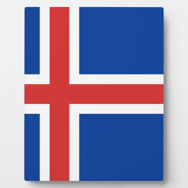 Plaque Photo Drapeau de l'Islande (Devant)