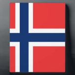 Plaque Photo Drapeau de Norway<br><div class="desc">Drapeau de Norvège - Det norske flagget - Norges flagg</div>