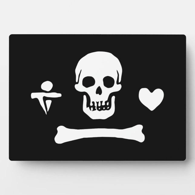 Plaque Photo Drapeau de pirate de Stede Bonnet Jolly Roger (Devant)