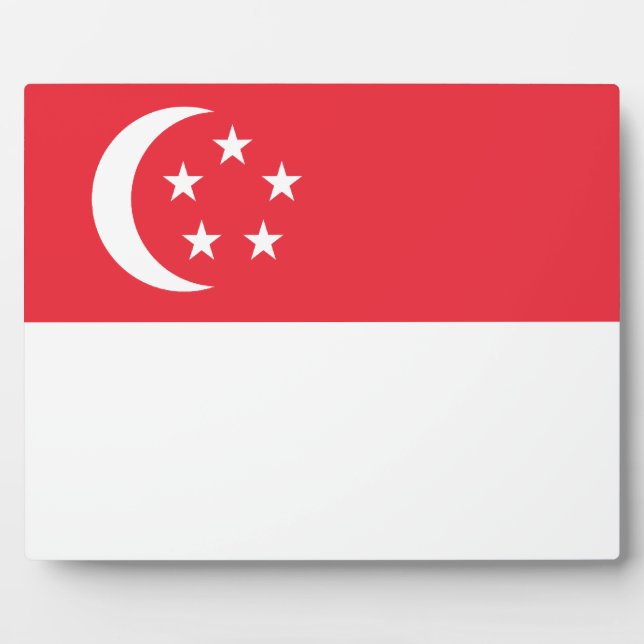 Plaque Photo Drapeau de Singapour (Devant)