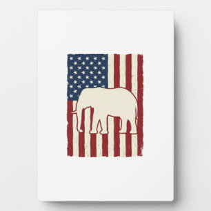 Plaque Photo Drapeau d'éléphant patriotique Conception de vecte