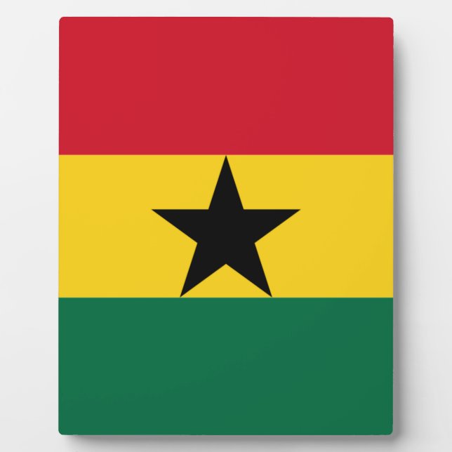 Plaque Photo Drapeau du Ghana (Devant)