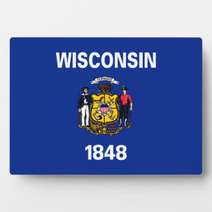 Plaque Photo Drapeau du Wisconsin