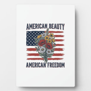 Plaque Photo Drapeau Floral de Liberté American Beauty