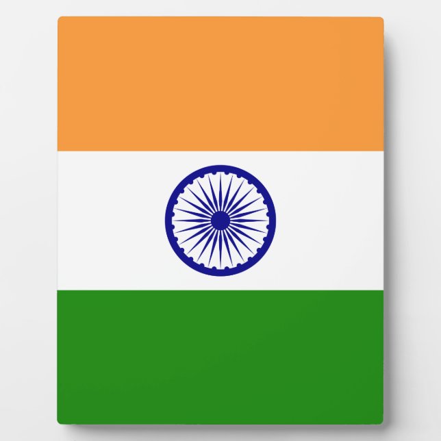 Plaque Photo Drapeau Indien - Image de haute qualité (Devant)