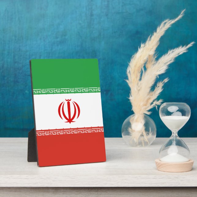 Plaque Photo Drapeau iranien (Côté)