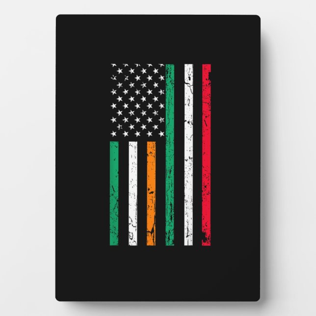 Plaque Photo Drapeau irlandais italien irlandais Italie ST PATR (Devant)