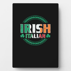 Plaque Photo Drapeau irlandais italien moitié irlandais moitié
