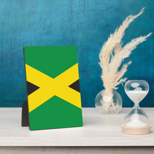 Plaque Photo Drapeau jamaïcain (Côté)
