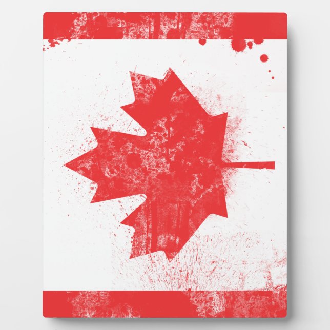Plaque Photo Drapeau peint au Canada (Devant)